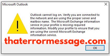 Outlook Can Not Log On Verified You Are Connected To The Network