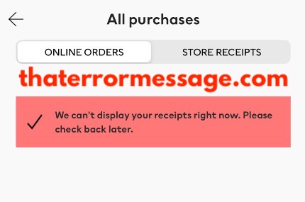We Cant Display Your Receipts Right Now H And M