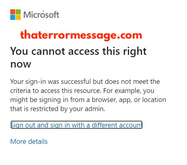 You Cannot Access This Right Now Microsoft