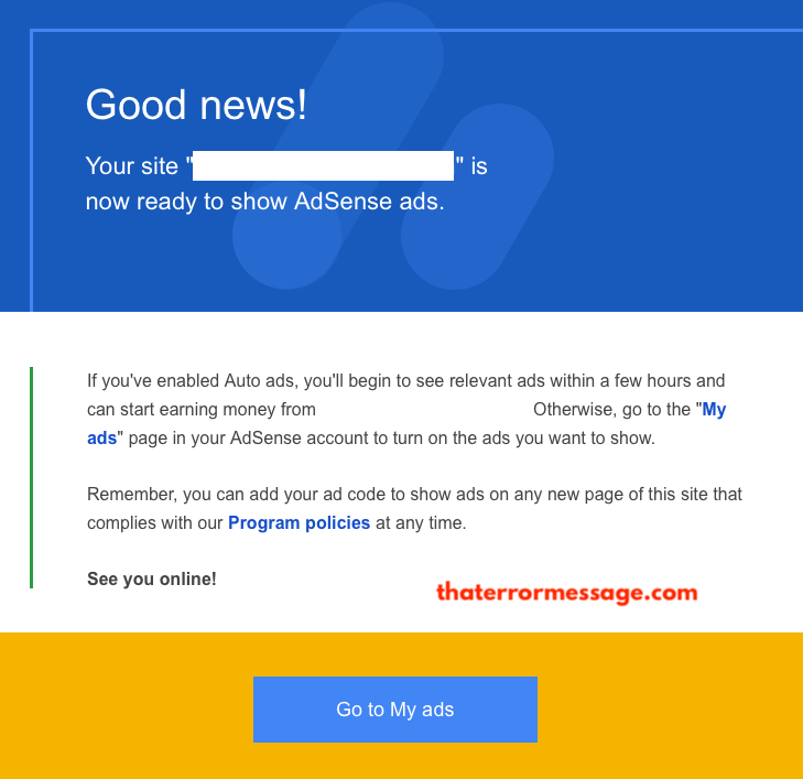 Adsense Email Confirmation Good News