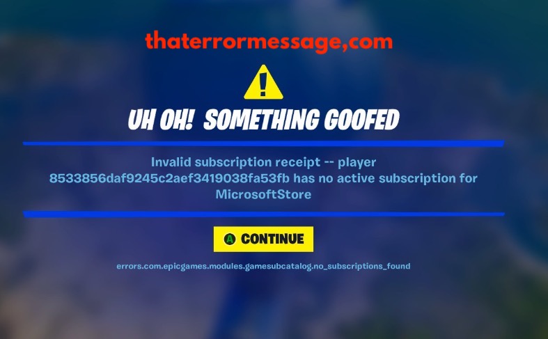 Invalid Subscription Receipt Microsoft Epic Games