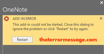 Microsoft Onenote Add In Error