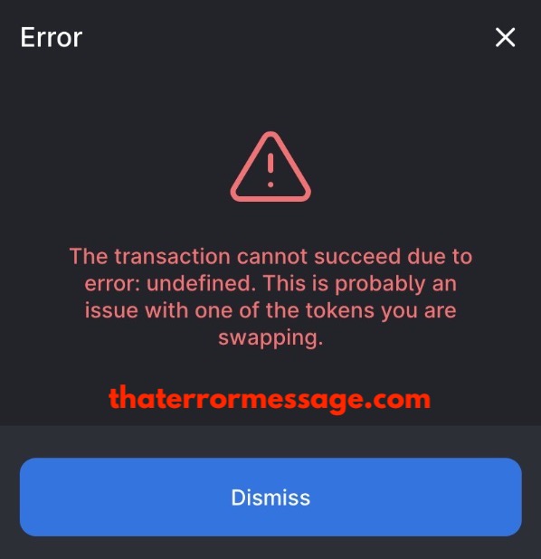 Transaction Cannot Succedd Due To Error Undefined Real Vox Finance