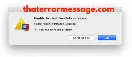 Unable To Start Parallels Services
