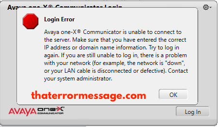 Avaya Onex Communicator Is Unable To Connect To The Server