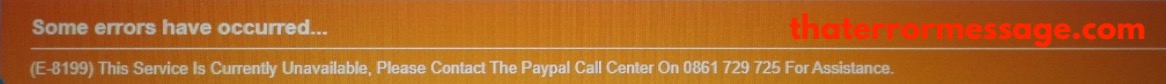 E 8199 Service Is Currently Unavailable Paypal