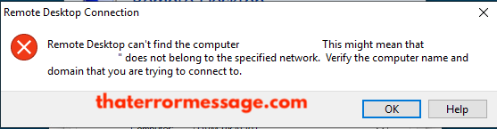 Remote Desktop Cant Find The Computer