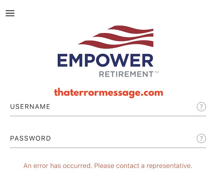 Empower Retirement Error Has Occurred
