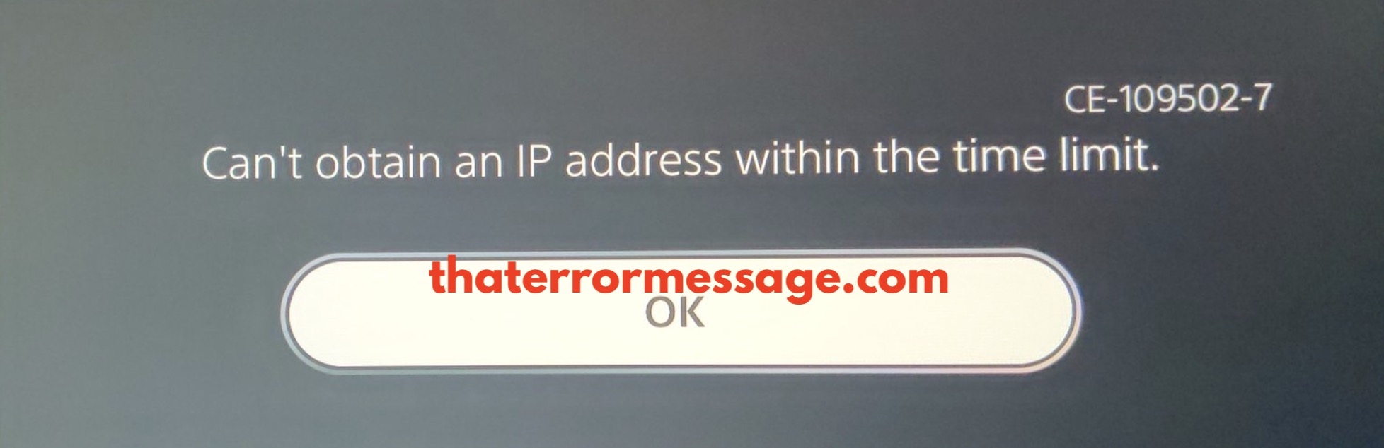 Can't obtain an IP Address within the time limit (CE1095027) Error