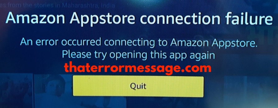 Error Occurred Connecting To Amazon Appstore