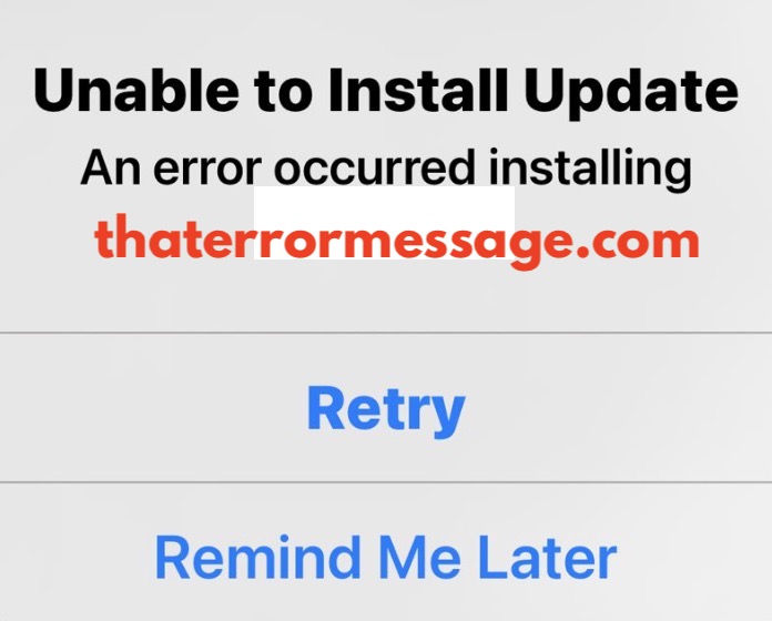 Error Occurred Installing Ios Update