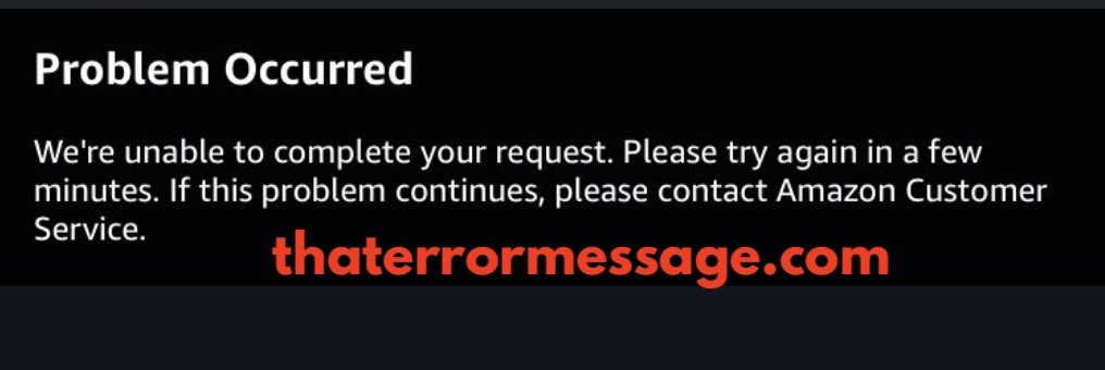Problem Occurred Amazon Prime Video App
