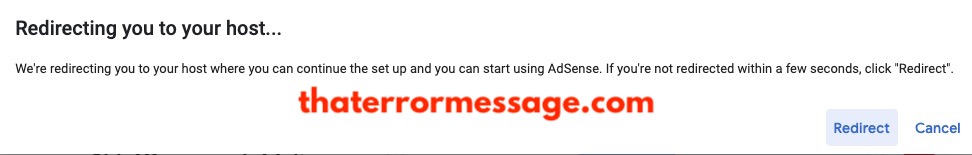 Redirecting You To Your Host Where You Can Continue The Set Up Adsense Youtube