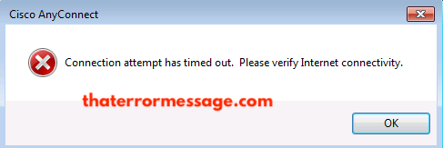 Cisco Anyconnect Connection Attempt Has Timed Out