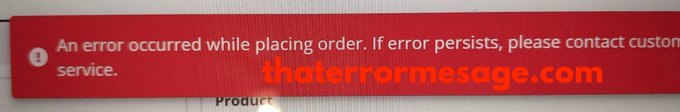 Error Occurred While Placing Order Pokemon