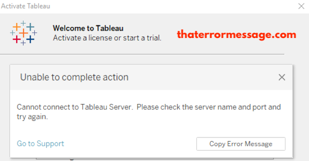 Cannot Connect To Tableau Server