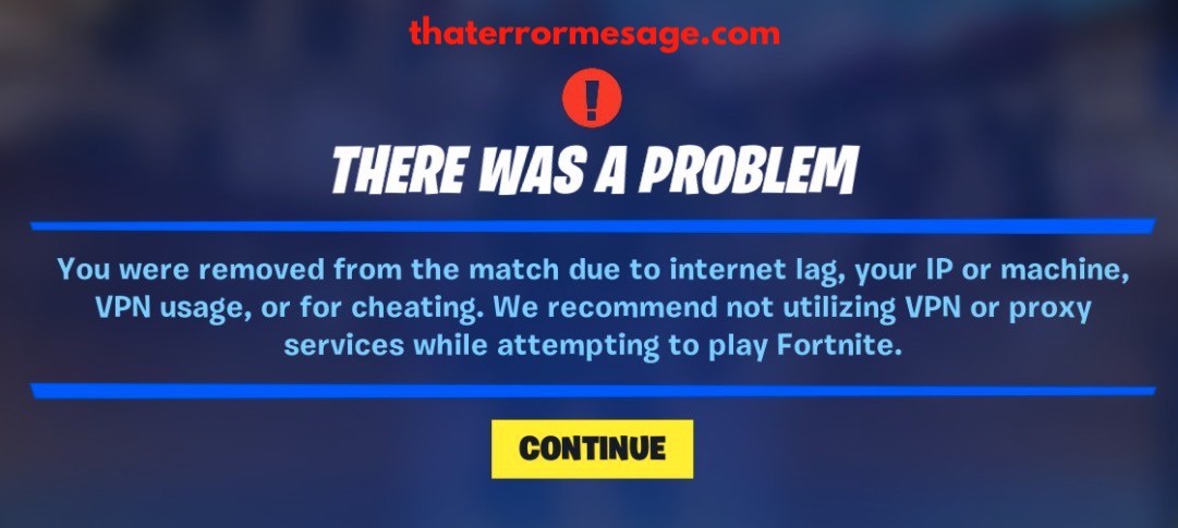 Removed From The Game Due To Internet Lag Fortnite