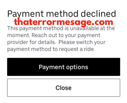 Uber Payment Method Declined