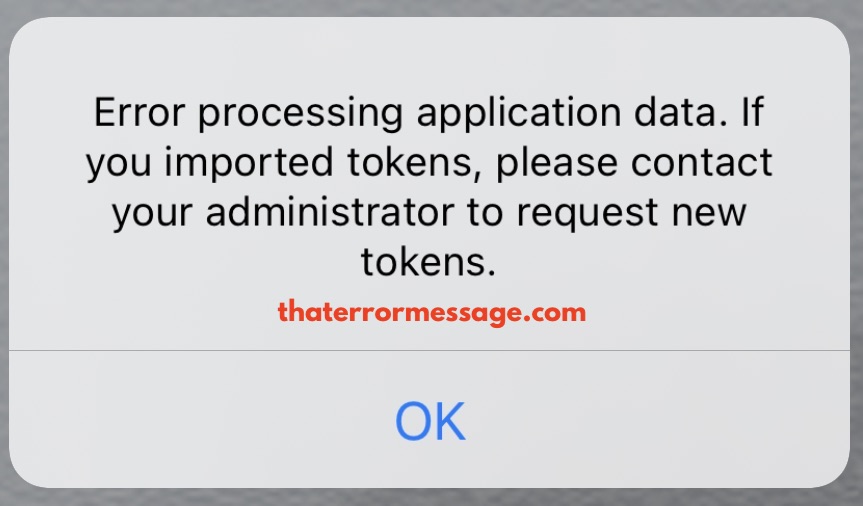 Error Processing Application Data Rsa App