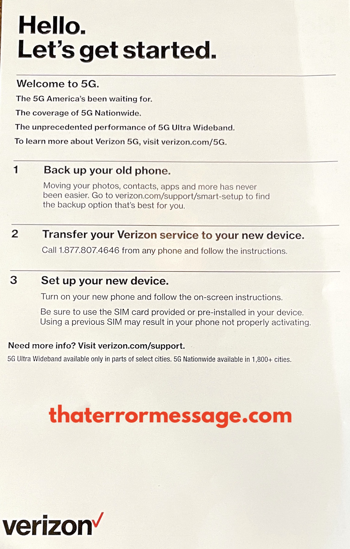 Verizon Iphone Lets Get Started Mailer