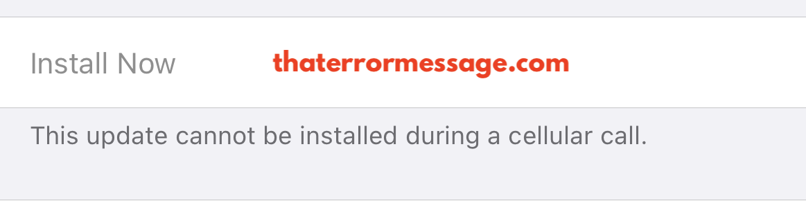 Update Cannot Be Installed During A Call