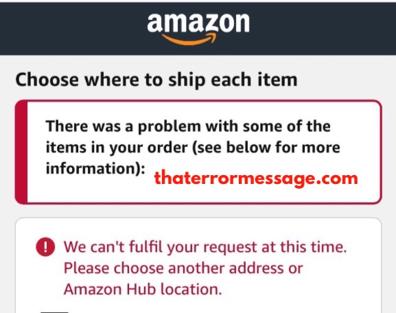 Cant Fulfil Your Request At This Time Amazon