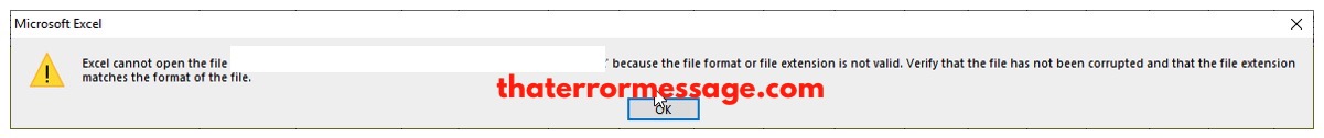 Excel Cannot Open The File Because The File Format Or File Extensions Is Not Valid