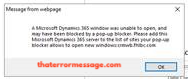 Dynamics 365 Error