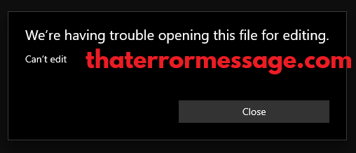 Having Trouble Opening This File For Editing Cant Edit