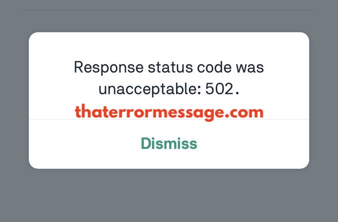 Error Unacceptable 502 Postmates