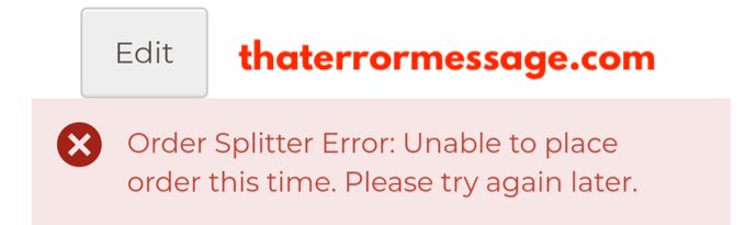 Order Splitter Error Highlights