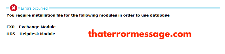 You Require Installation File For The Following Modules