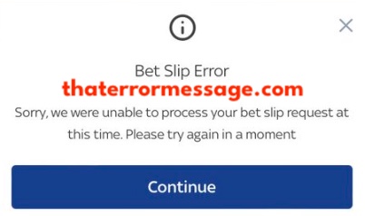 Bet Slip Error Sky Bet