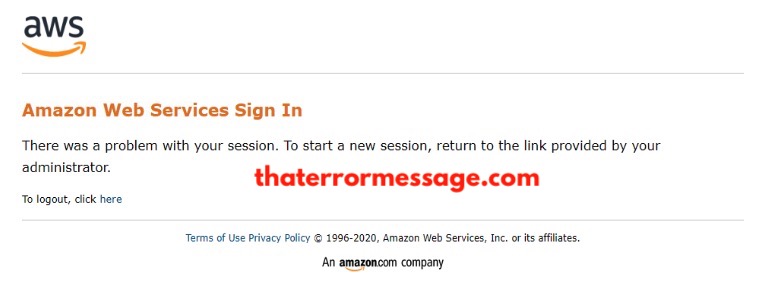 There Was A Problem With Your Session Aws Amazon