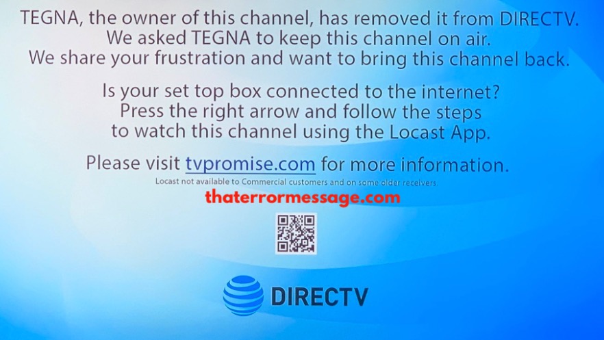 Tegna Owner Of This Channel Has Removed It From Direct Tv