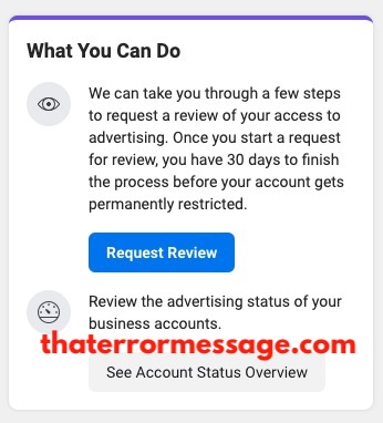 Request Review Of Facebook Advertising
