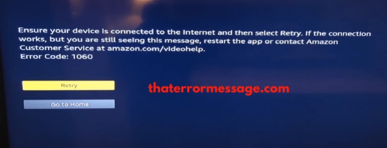 Error Code 1060 Amazon Prime