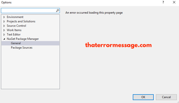 Visual Studio An Error Occurred Loading This Property Page