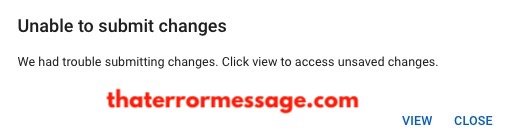 Unable To Submit Changes Youtube