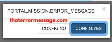 Portal Mission Error Message