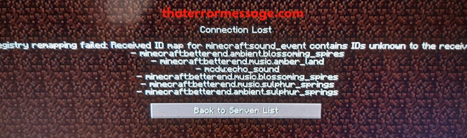 Registry Remapping Failed Received Id Map For Minecraft Sound Event
