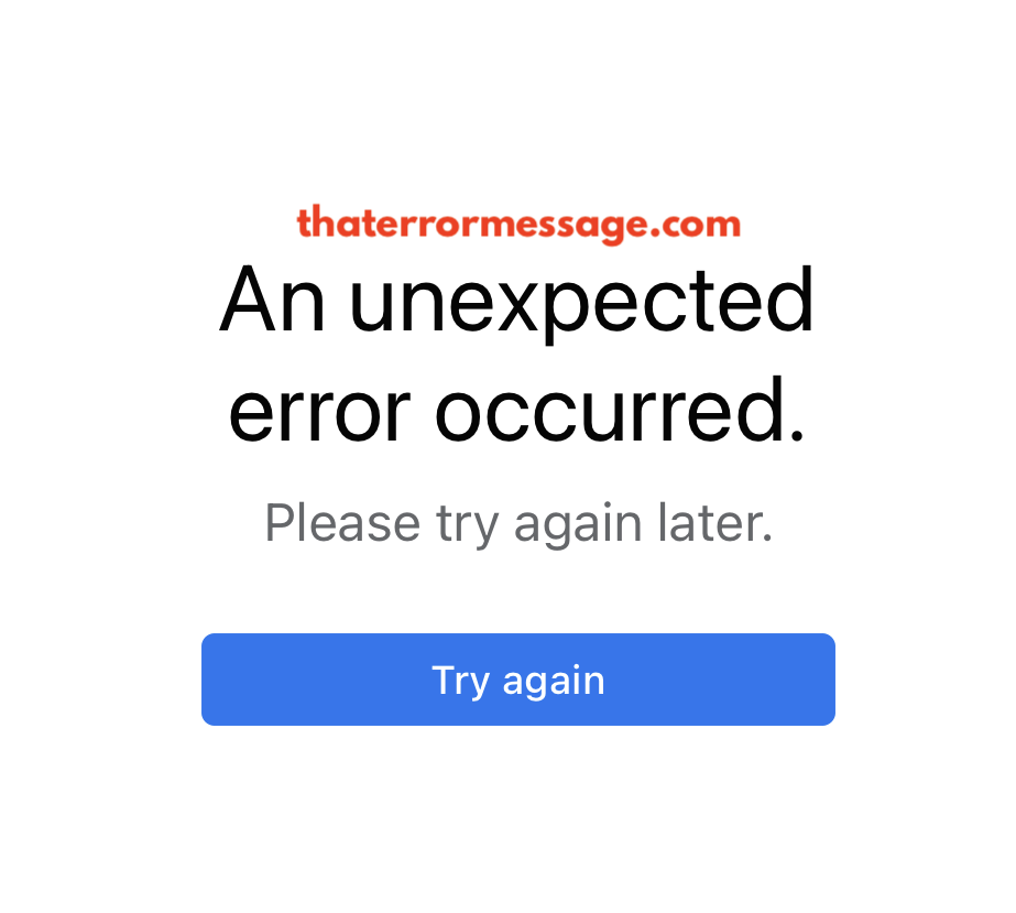 Unexpected Error Occurred Facebook