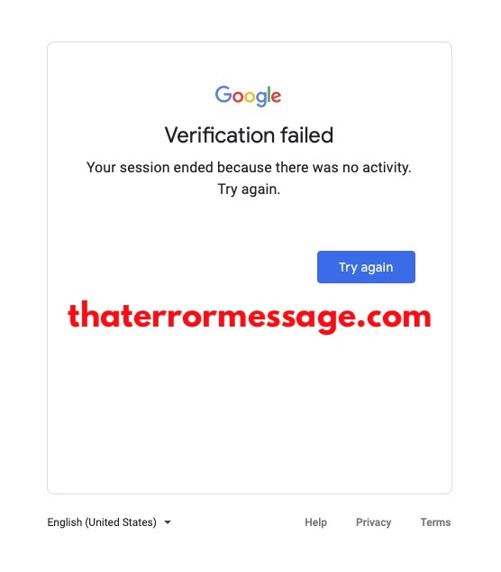 Session Ended Because There Was No Activity Google