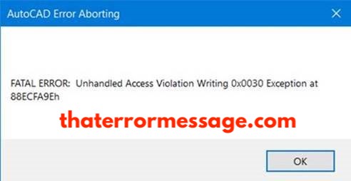 Access Violation 0x0030 Autocad