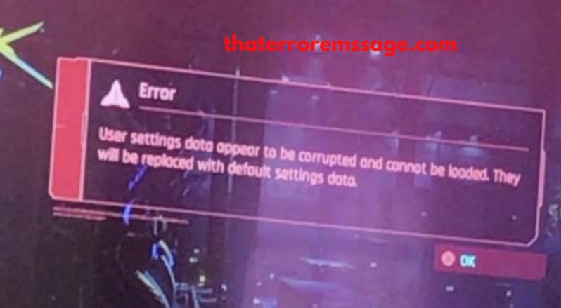 User Settings Data Appear To Be Corrupted And Cannot Be Loaded
