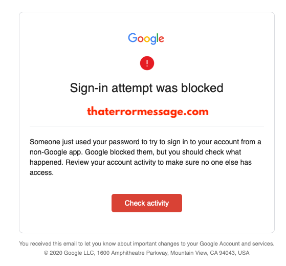 Google Sign In Attempt Blocked