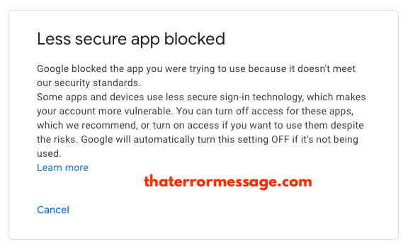 Google Less Secure App Blocked