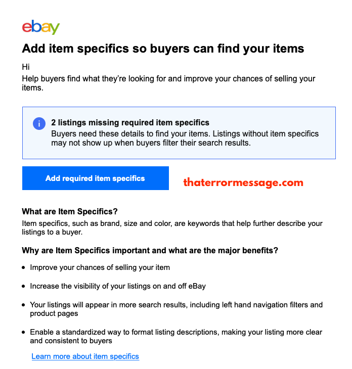 Ebay Add Item Specifics Buyers Find Your Items