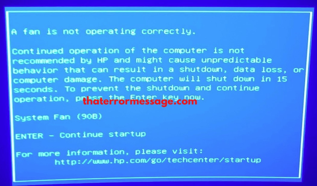 Fan Is Not Operating Correctly 908 Hp