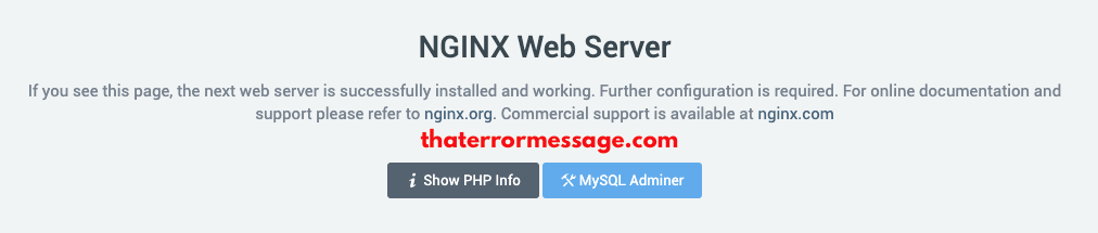 Nginx Web Server Installed And Working